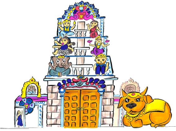 dessin d'un temple hindou